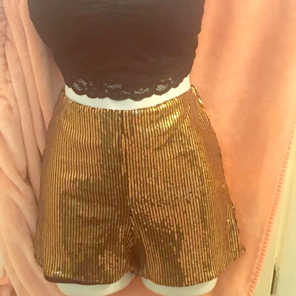 Gold sequins shorts